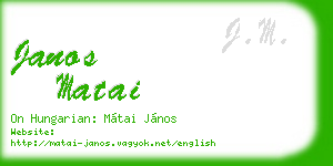 janos matai business card